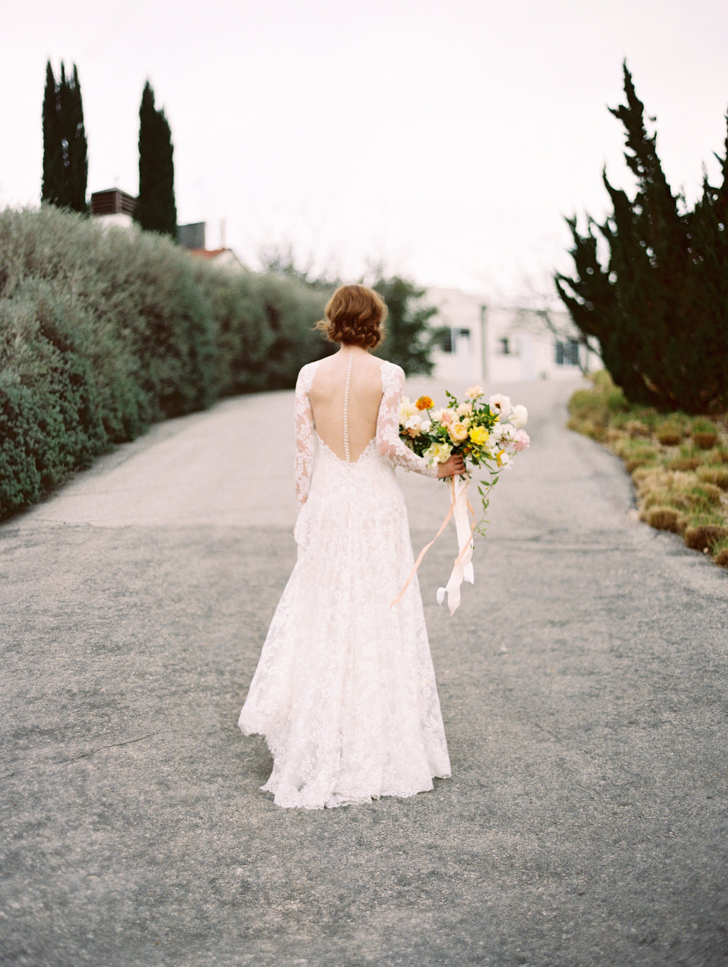 lace back wedding dress at a Belmont Hotel wedding