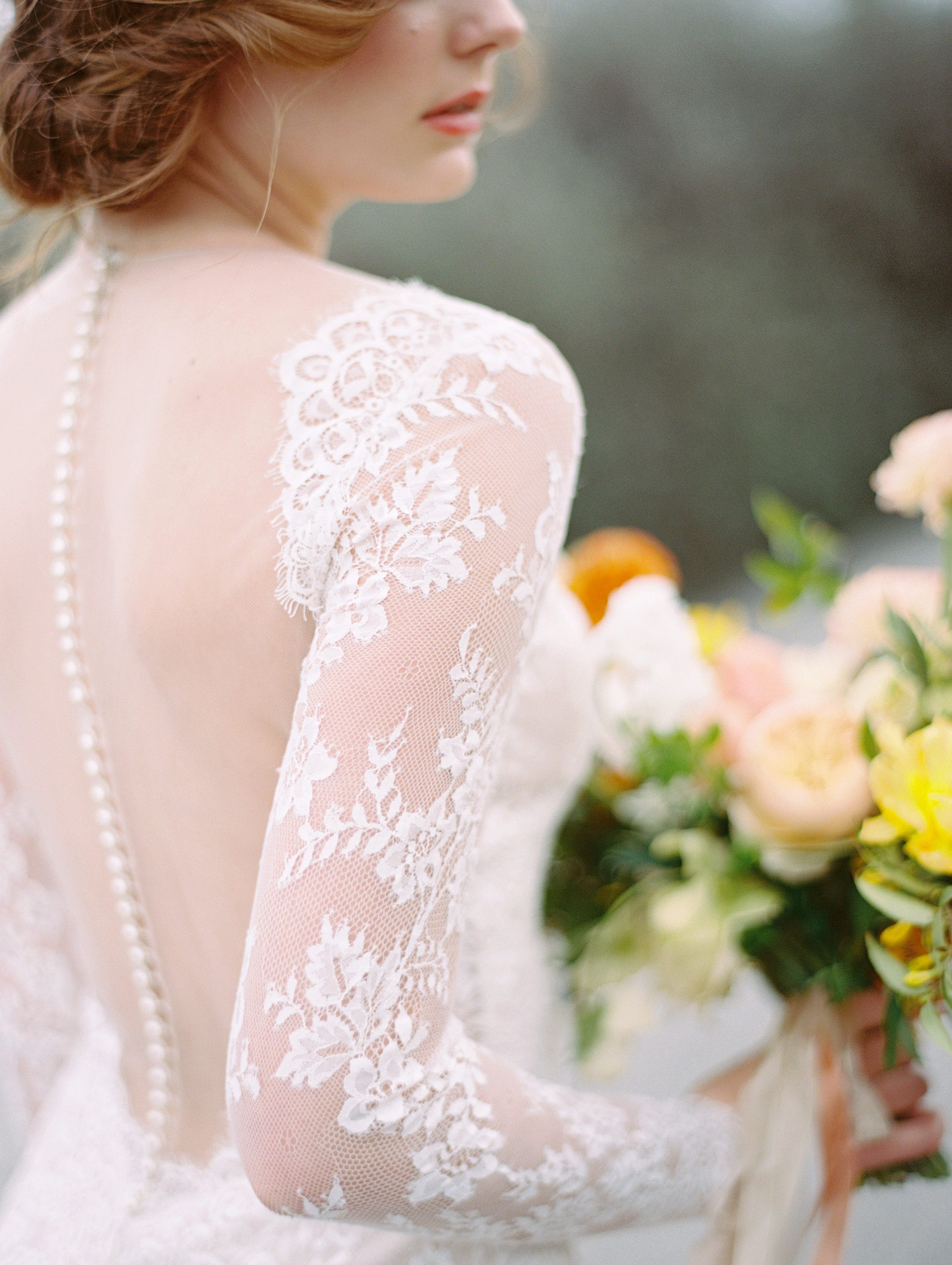 lace back bridal gown at a Belmont Hotel wedding