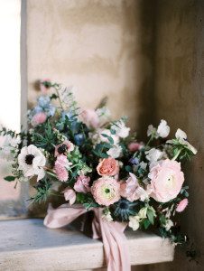 rose quartz and serenity bouquet