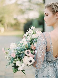 bride in blue wedding dress in charleston south carolina