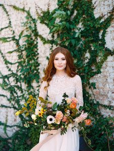 Pottery inspired wedding featuring a anemone bouquet