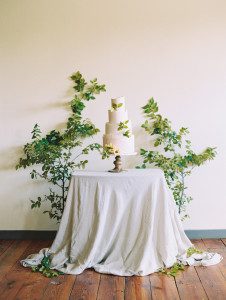Pottery inspired wedding featuring a modern wedding cake