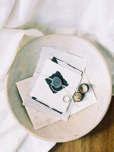 Pottery inspired wedding featuring clay wax seal