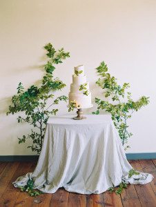 Pottery inspired wedding featuring a modern wedding cake
