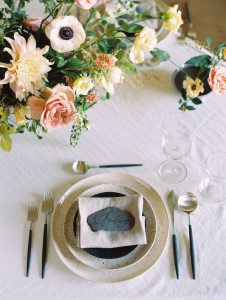 Pottery inspired wedding featuring clay place cards