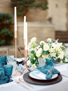 Blue vintage table setting