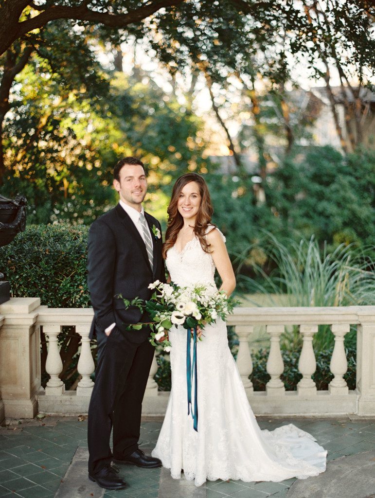 Bride and groom at a Dallas elopement at the Aldredge House