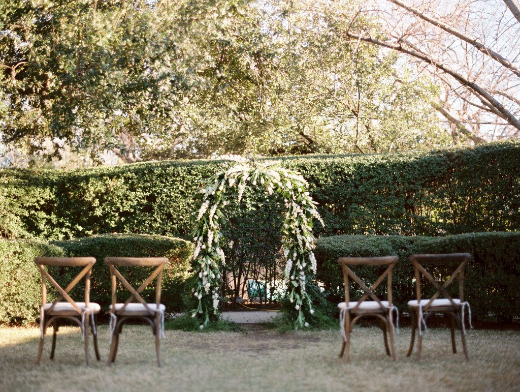 Outdoor ceremony area at The Aldredge House  at a Dallas elopement 