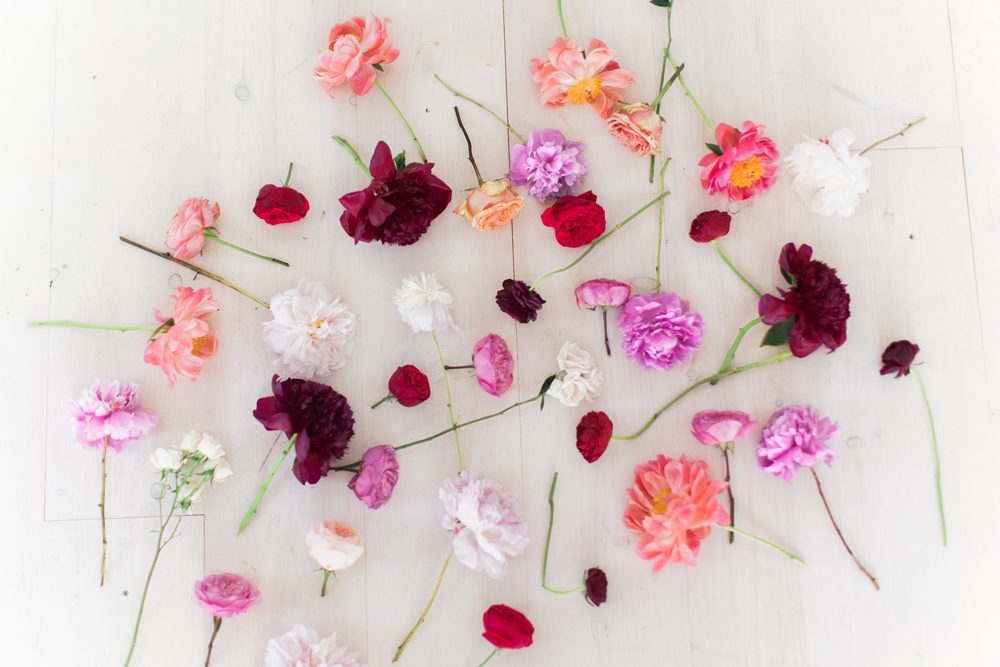 Various shade of pink flowers for rustic wedding