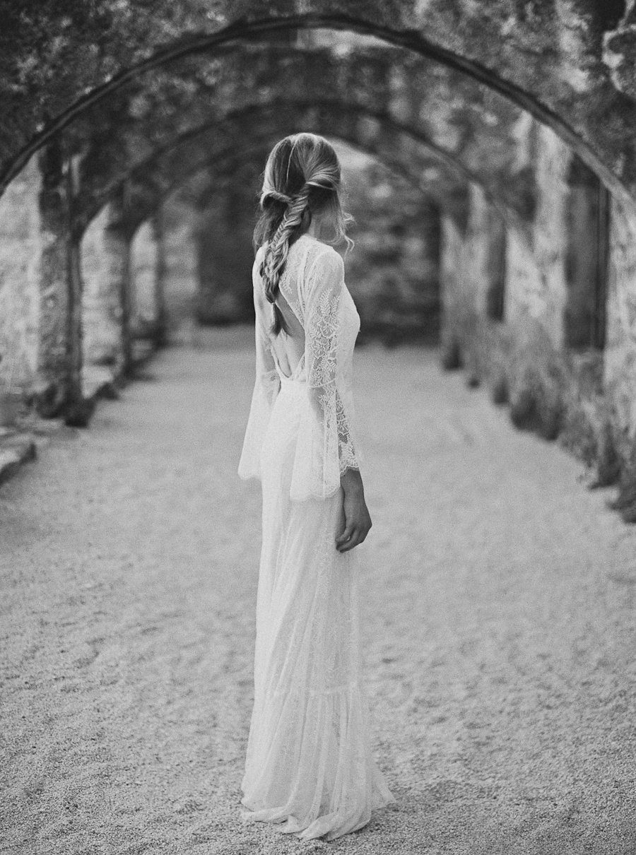 Black and white gown shot of Watters Heidi