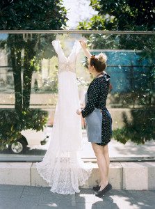 Wendy Kay with Birds of a Feather Events styling wedding dress