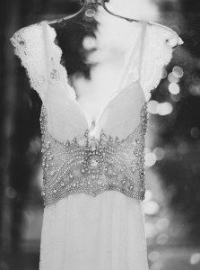 bodice of an Anna Campbell wedding gown