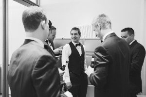 Groom with his groomsmen before the ceremony